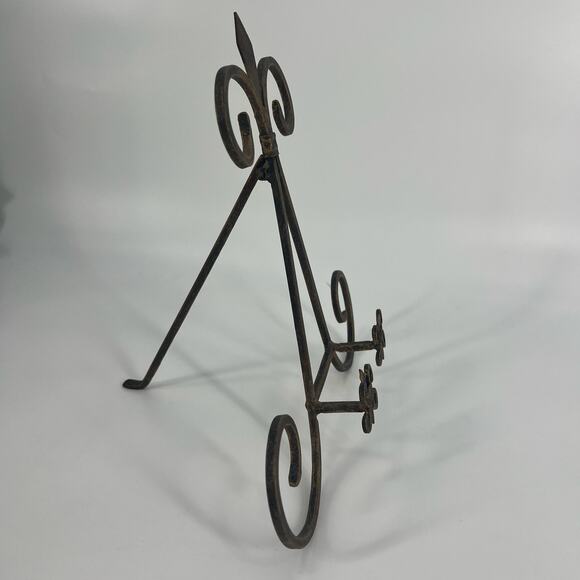 Wrought Iron Cookbook Stand Easel Burnished Gold EUC Swirl Design - Picture 2 of 8